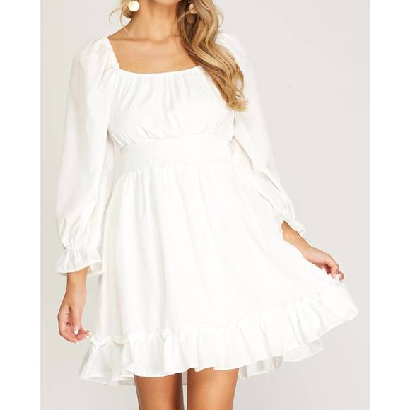SHE + SKY Dresses & Skirts - NEW SHE + SKY tiered mini dress in off white